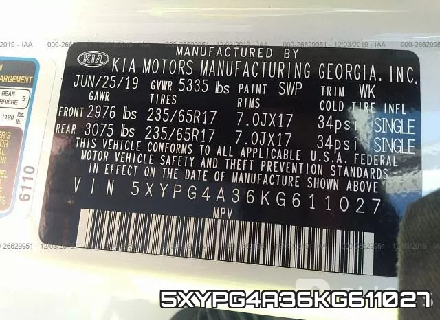 5XYPG4A36KG611027 фото 10