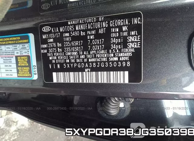 5XYPGDA38JG350398 фото 10
