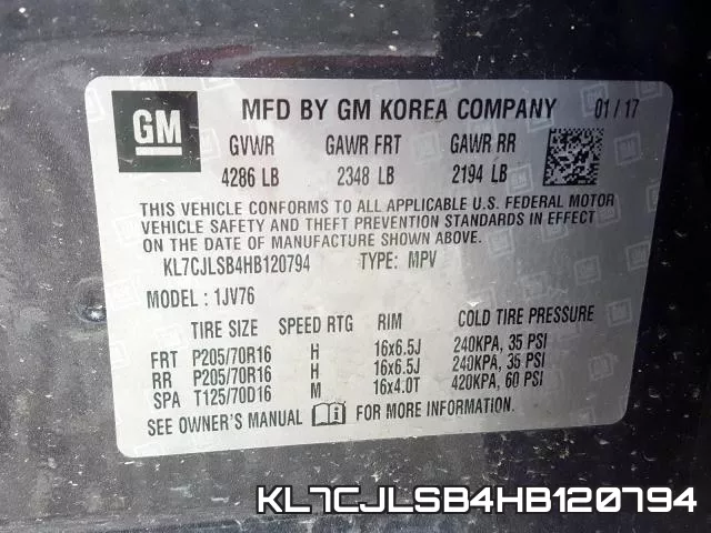 KL7CJLSB4HB120794 фото 2
