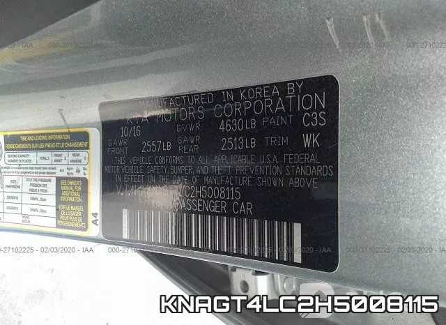 KNAGT4LC2H5008115 фото 10