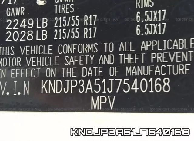 KNDJP3A51J7540168 фото 10