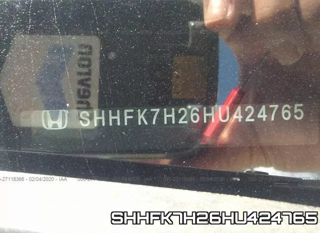 SHHFK7H26HU424765 фото 7