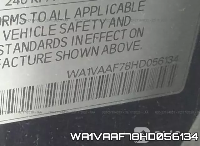 WA1VAAF78HD056134 фото 10