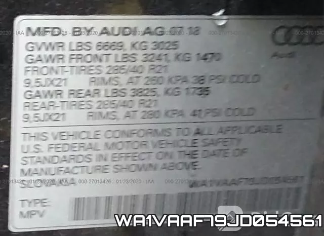 WA1VAAF79JD054561 фото 10