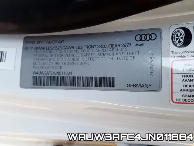 WAUW3AFC4JN011884 фото 2