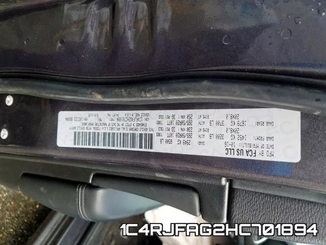1C4RJFAG2HC701894 фото 2
