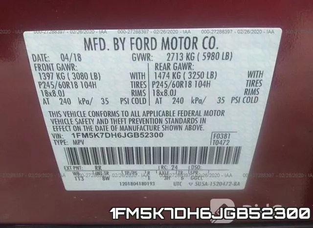 1FM5K7DH6JGB52300 фото 9