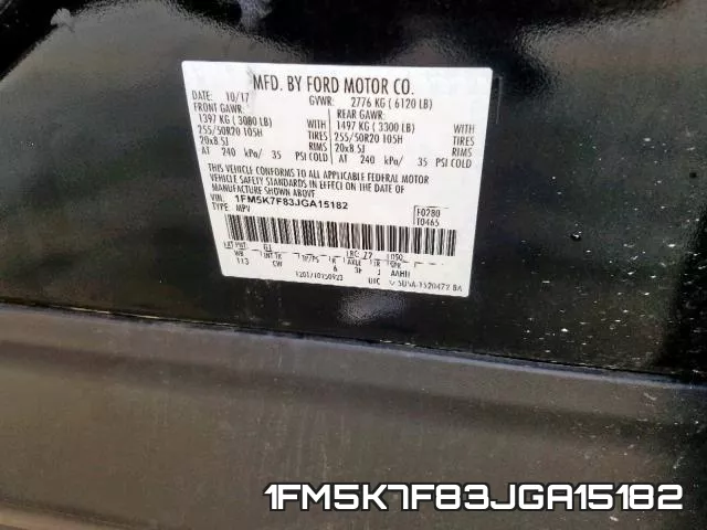 1FM5K7F83JGA15182 фото 2