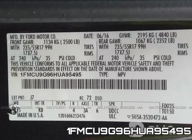 1FMCU9G96HUA95495 фото 7