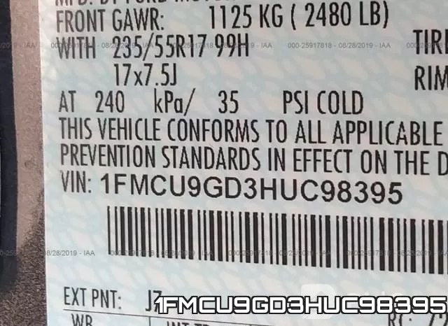 1FMCU9GD3HUC98395 фото 10