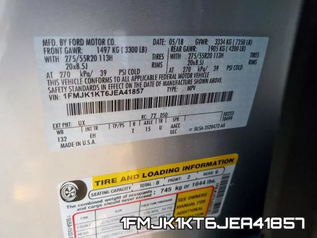 1FMJK1KT6JEA41857 фото 2