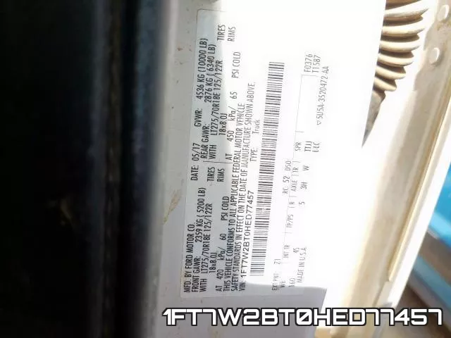 1FT7W2BT0HED77457 фото 2