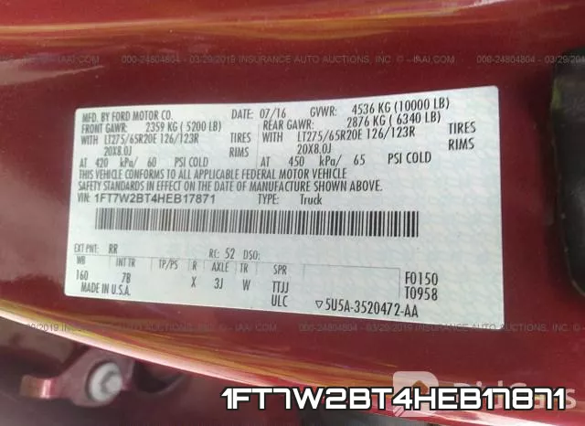 1FT7W2BT4HEB17871 фото 10