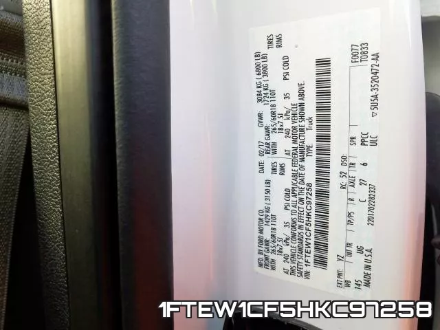 1FTEW1CF5HKC97258 фото 2