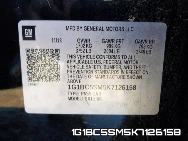 1G1BC5SM5K7126158 фото 2