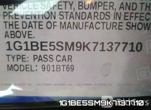 1G1BE5SM9K7137710 фото 10