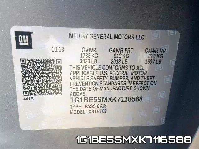 1G1BE5SMXK7116588 фото 2