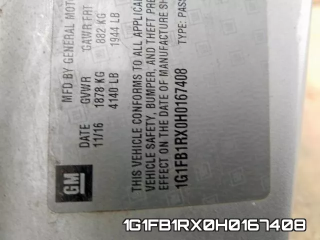 1G1FB1RX0H0167408 фото 2