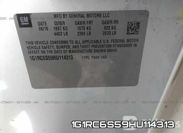 1G1RC6S59HU114313 фото 10