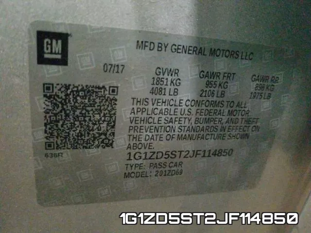 1G1ZD5ST2JF114850 фото 2