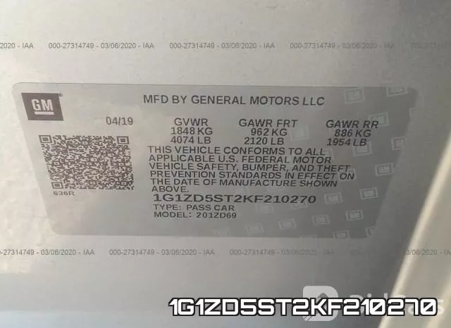 1G1ZD5ST2KF210270 фото 10