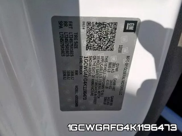 1GCWGAFG4K1196473 фото 2