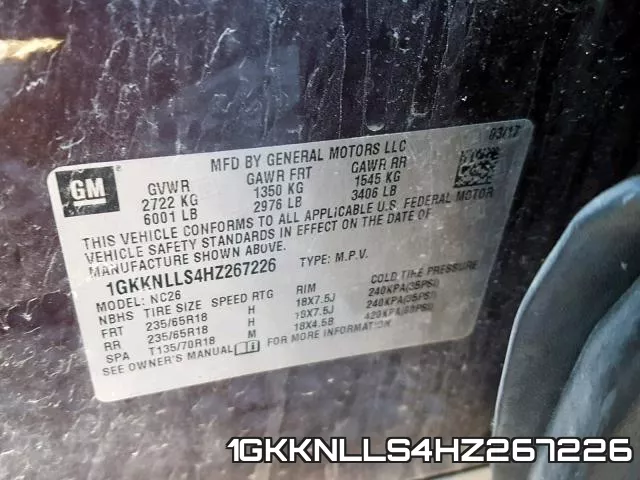 1GKKNLLS4HZ267226 фото 2