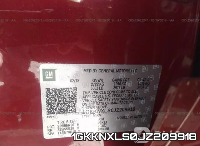 1GKKNXLS0JZ209918 фото 10