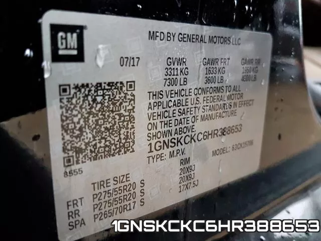 1GNSKCKC6HR388653 фото 2