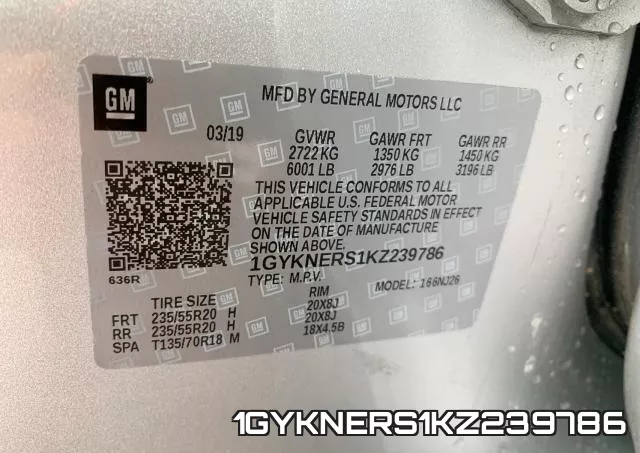 1GYKNERS1KZ239786 фото 2