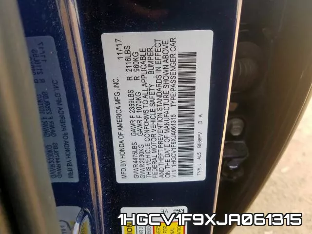 1HGCV1F9XJA061315 фото 2