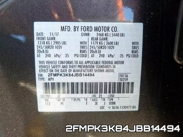 2FMPK3K84JBB14494 фото 2
