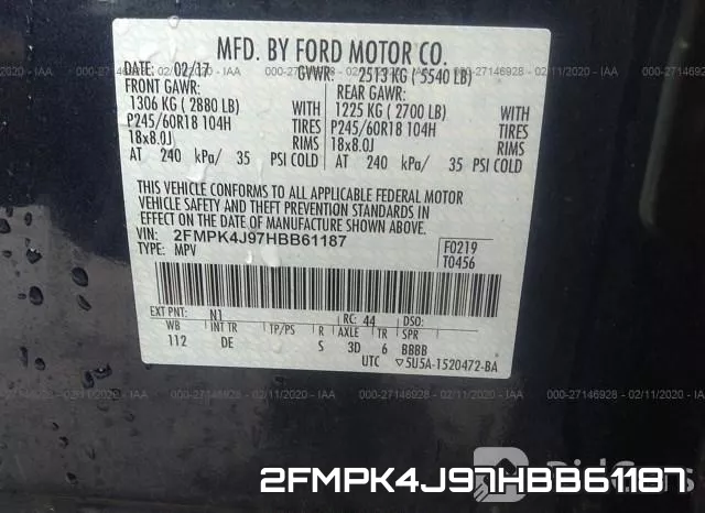 2FMPK4J97HBB61187 фото 10
