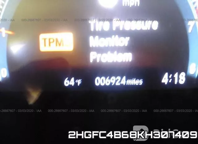 2HGFC4B68KH307409 фото 8