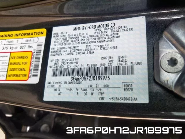 3FA6P0H72JR189975 фото 2