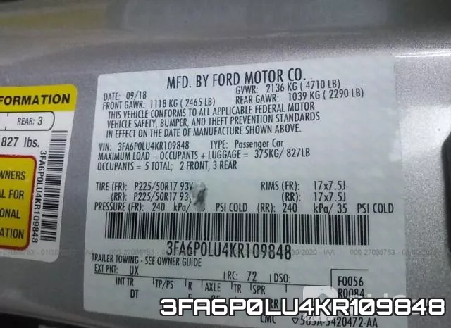 3FA6P0LU4KR109848 фото 10