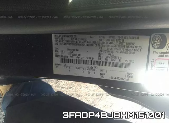 3FADP4BJ8HM151001 фото 10