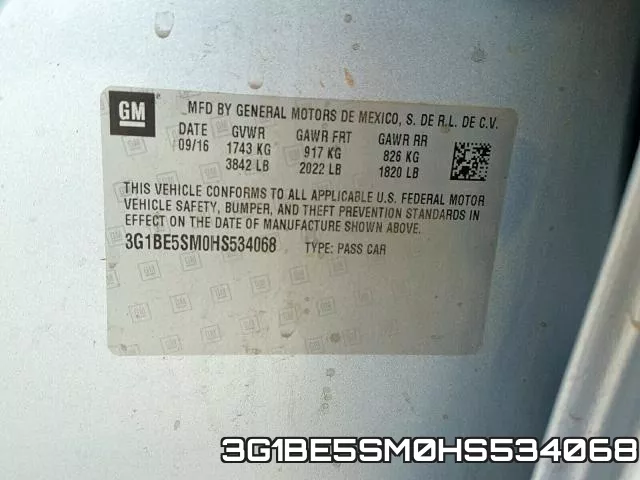 3G1BE5SM0HS534068 фото 2