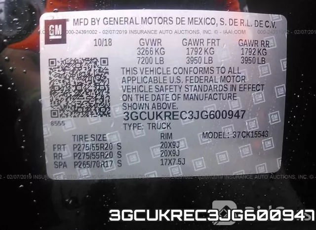 3GCUKREC3JG600947 фото 10
