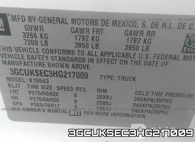 3GCUKSEC3HG217009 фото 10