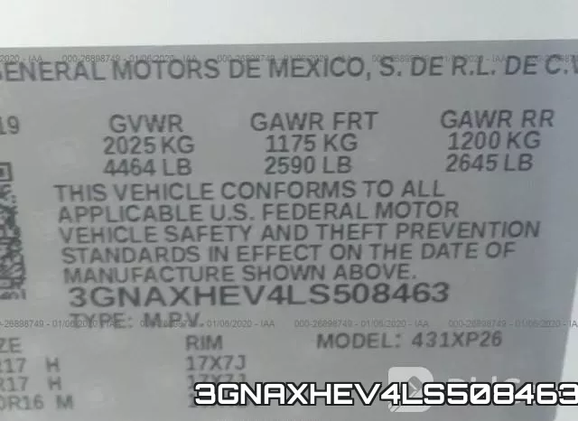 3GNAXHEV4LS508463 фото 10