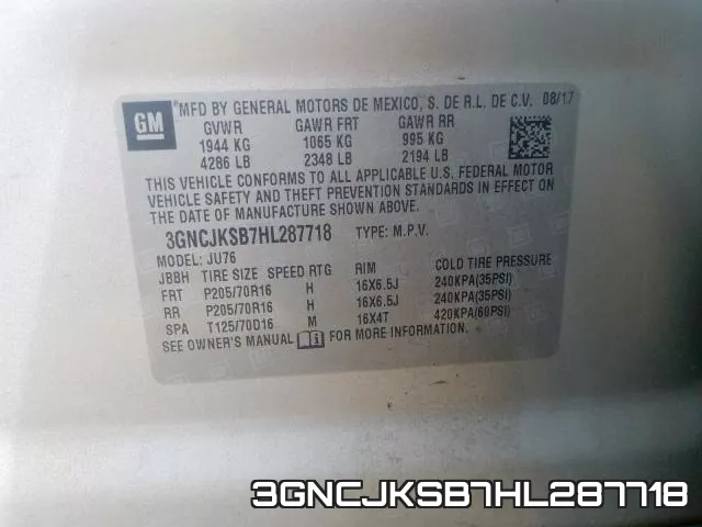 3GNCJKSB7HL287718 фото 2