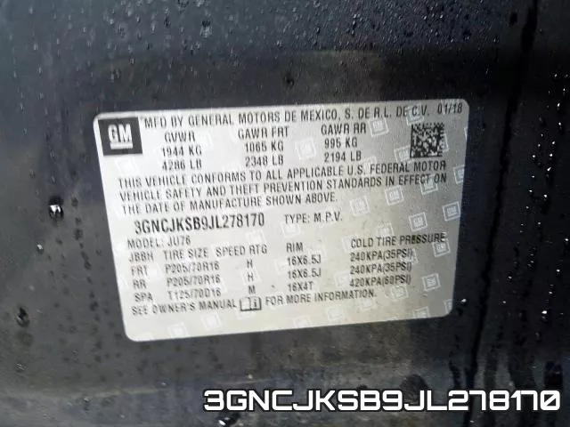 3GNCJKSB9JL278170 фото 2