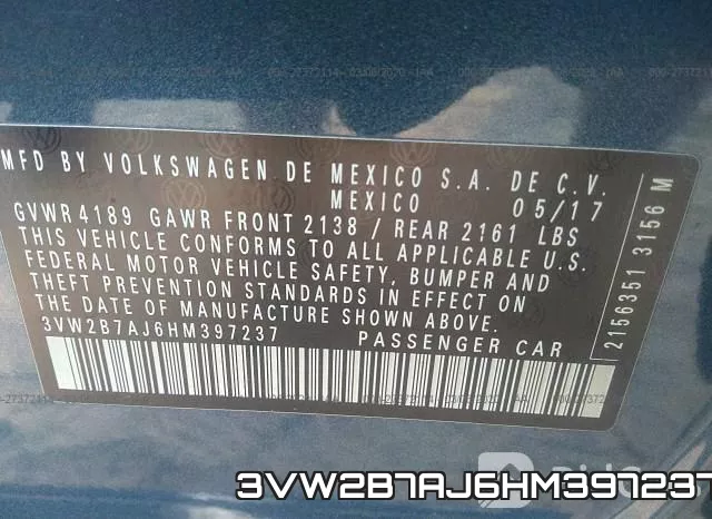 3VW2B7AJ6HM397237 фото 10