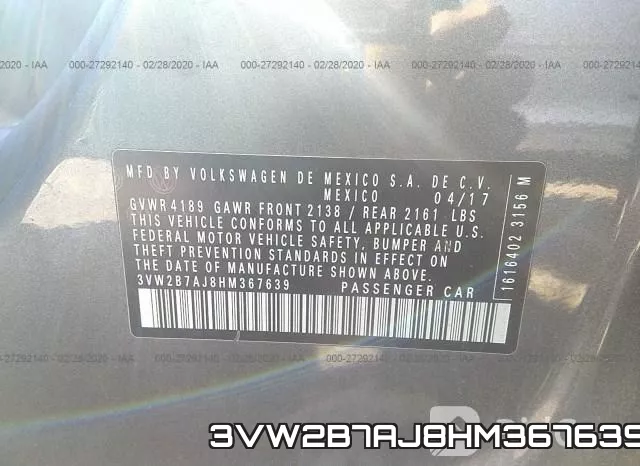 3VW2B7AJ8HM367639 фото 10
