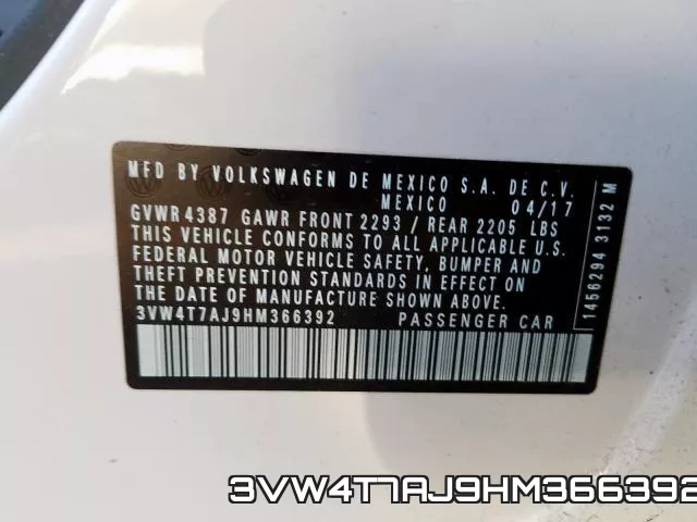 3VW4T7AJ9HM366392 фото 2