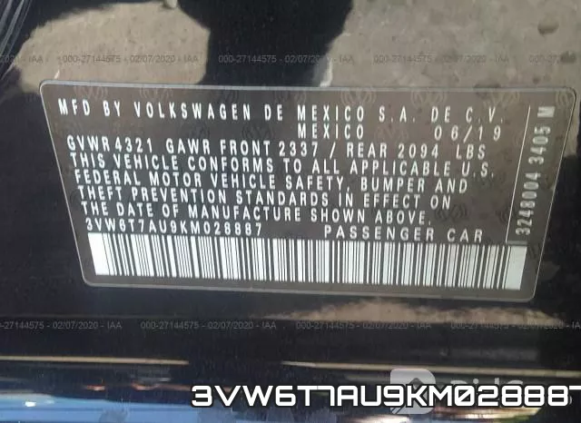 3VW6T7AU9KM028887 фото 9