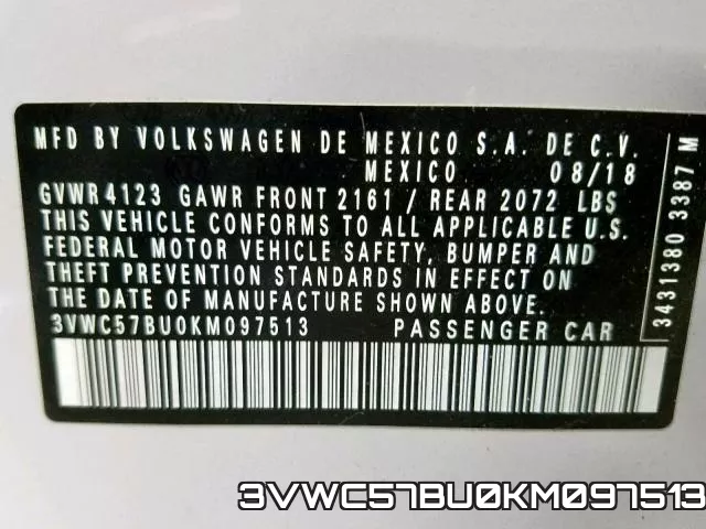3VWC57BU0KM097513 фото 2
