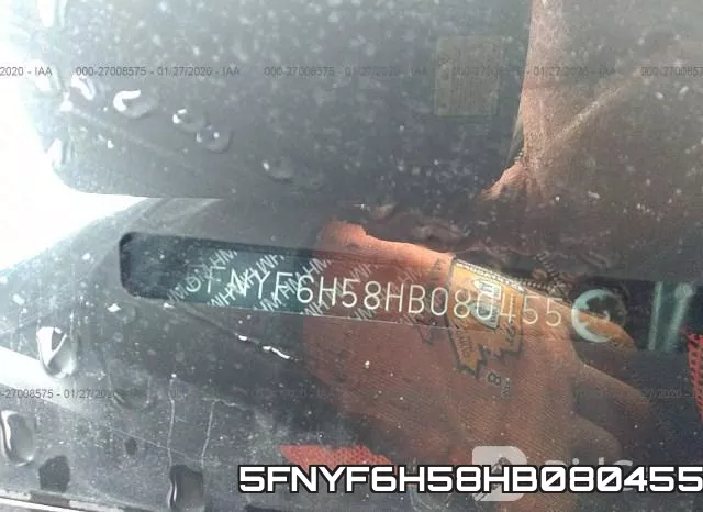 5FNYF6H58HB080455 фото 10