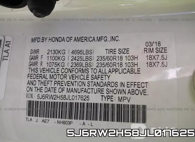 5J6RW2H58JL017625 фото 10